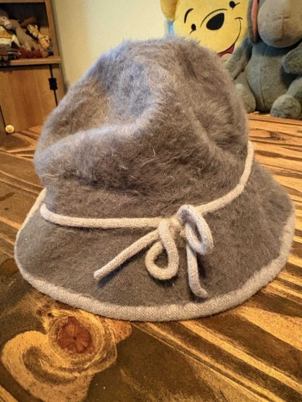 Vintage hat KANGOL Grey Gray fur Made in England womens